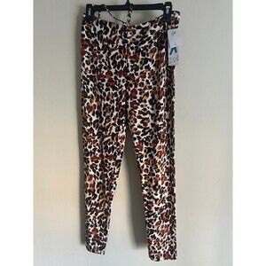 Zoe + Phoebe Women's Leggings Brown Leopard Animal Print L
